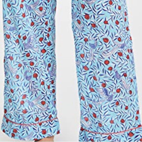 Banjanan Moondust Pajama Pants Delph Bird Wave Blue S - Picture 2 of 7